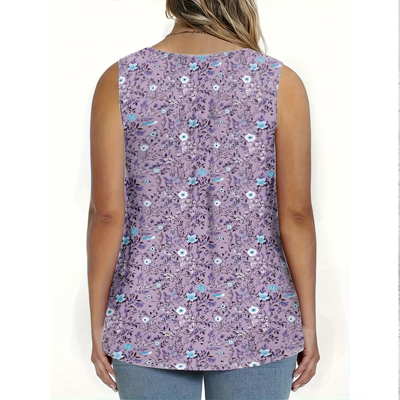 🎁2026 Nieuw binnen 50% KORTING💥Mouwloze top met print en knopen voor dames