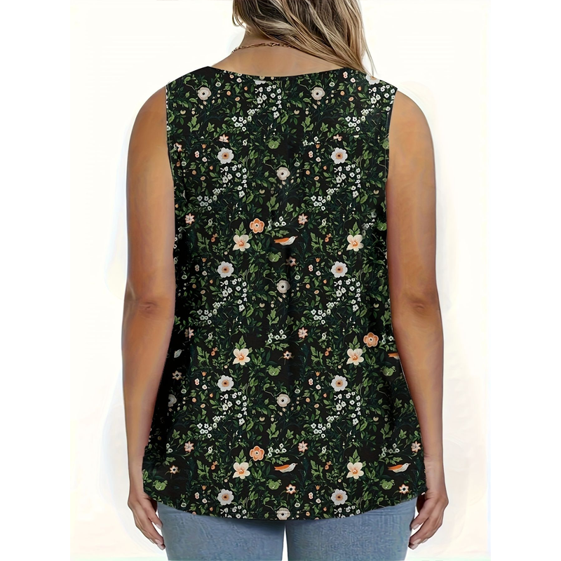 🎁2026 Nieuw binnen 50% KORTING💥Mouwloze top met print en knopen voor dames