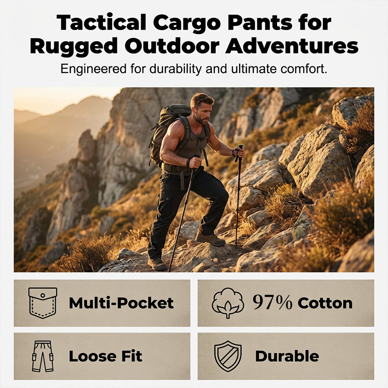👖 NU 50% KORTING! 🛠️ Tactische cargobroek voor heren van katoen – Meerdere zakken, verstevigde constructie en verstelbare taille 🔧