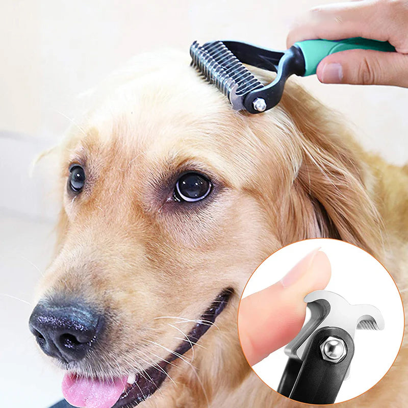 🐾 50% KORTING! 🧹 Dubbelzijdige vachtverzorgingsborstel voor huisdieren – Verwijdert losse haren effectief, zachte borstelharen & perfect voor honden en katten 🐶