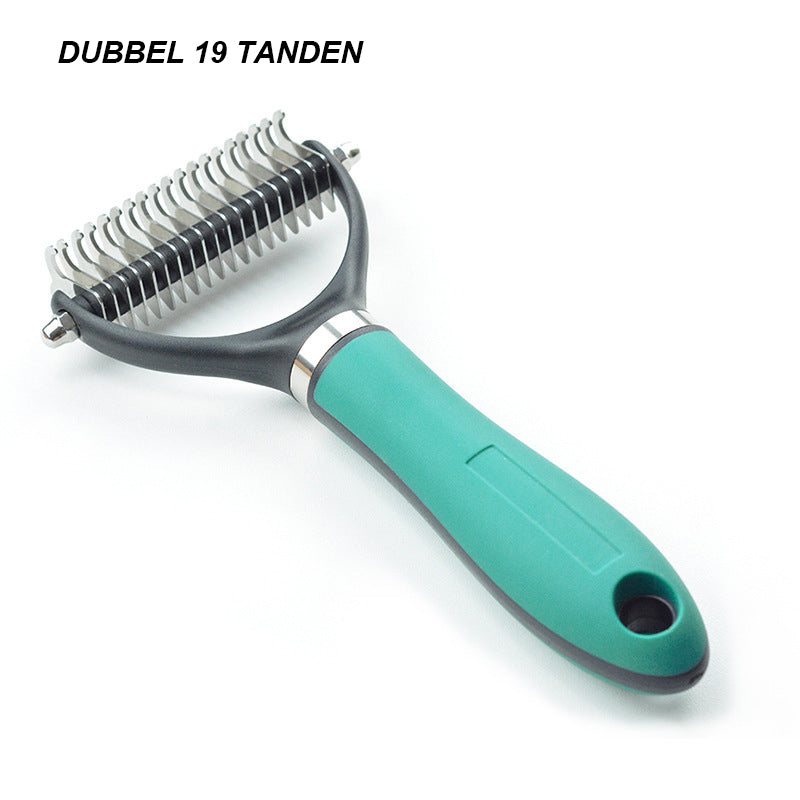 🐾 50% KORTING! 🧹 Dubbelzijdige vachtverzorgingsborstel voor huisdieren – Verwijdert losse haren effectief, zachte borstelharen & perfect voor honden en katten 🐶