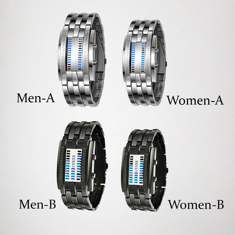 ⌚ NU 50% KORTING! 🤓 Cyberpunk Binary LED-horloge – “Only Geeks Get It” – Futuristisch, uniek en opvallend met blauw LED-display 💙