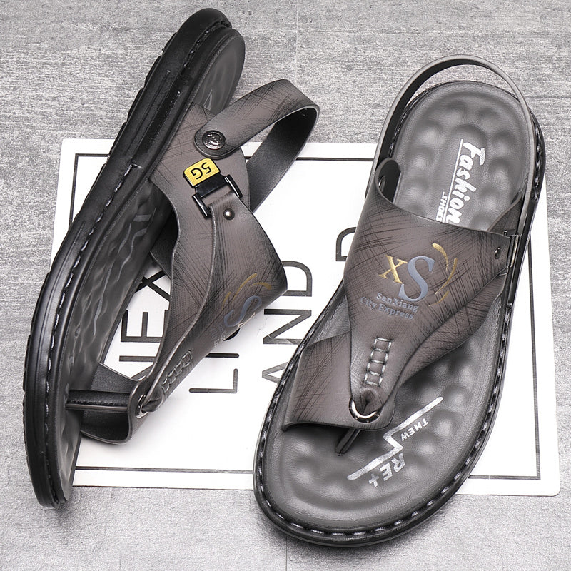 👣 TIJDELIJK 50% KORTING! 🌿 Ademende, zachte leren outdoorsandalen voor heren (ook in grote maten) – ondersteunend, antislip, instapmodel 🌲