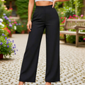 🎁2026 Nieuw binnen 50% KORTING💥⏰🎁Dames Effen Kleur Casual Broek met Wijde Pijpen