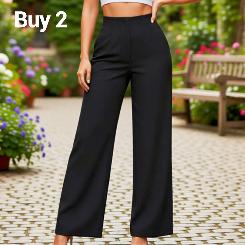 🎁2026 Nieuw binnen 50% KORTING💥⏰🎁Dames Effen Kleur Casual Broek met Wijde Pijpen