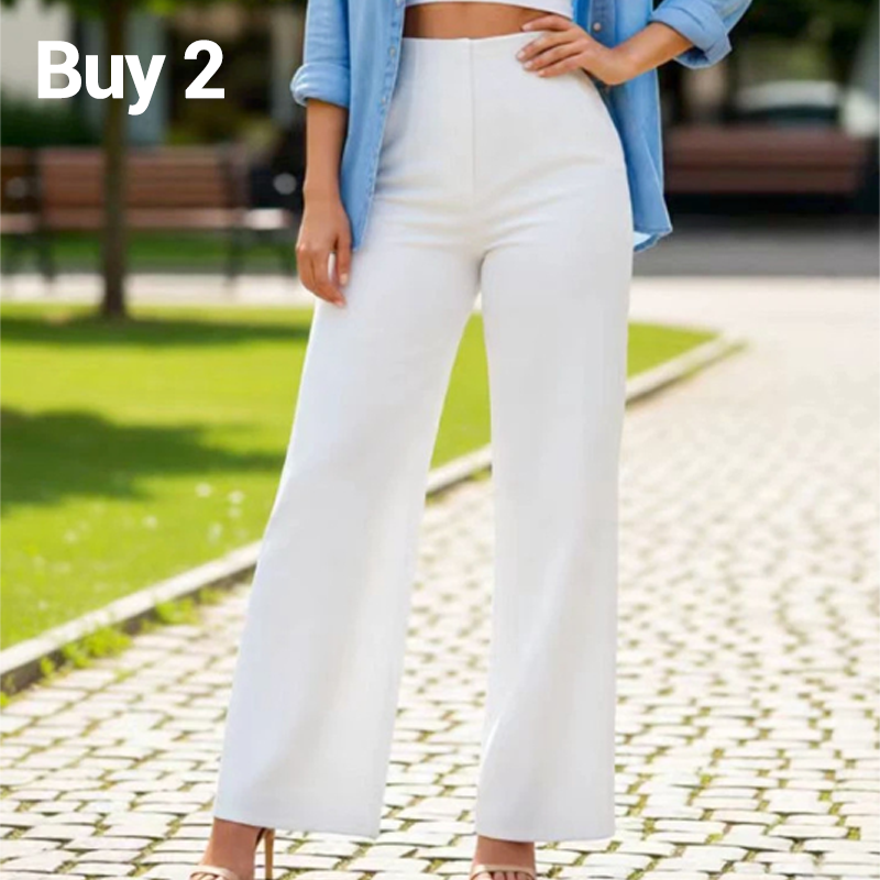 🎁2026 Nieuw binnen 50% KORTING💥⏰🎁Dames Effen Kleur Casual Broek met Wijde Pijpen