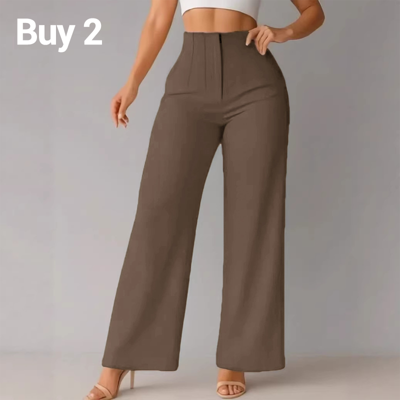 🎁2026 Nieuw binnen 50% KORTING💥⏰🎁Dames Effen Kleur Casual Broek met Wijde Pijpen