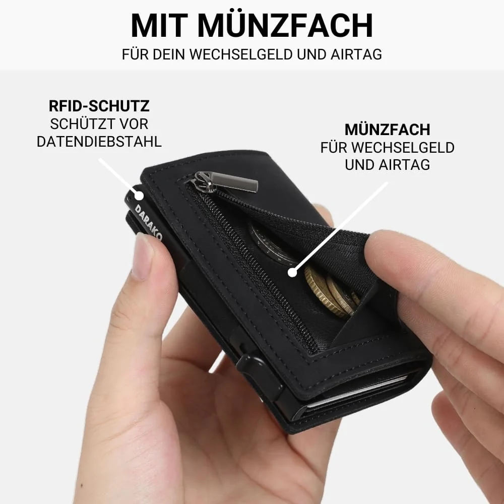 🌞Fris De Lente In Met 50% Korting!💳Slim Wallet met RFID-Bescherming - Pop-up Pasjeshouder & Muntvak - Compact Design - Hoogwaardig Kunstleer & Aluminium