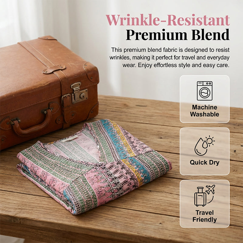 📢📢50% KORTING !! ⏰De Bohemian-jurk met kanten rand: V-hals, lange mouwen, all-over print