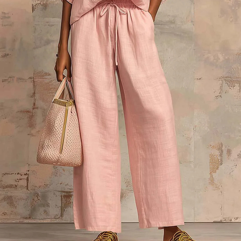 🎁2026 Nieuw binnen 50% KORTING💥🎉 Nieuw! Dames 2-delige Set: Top & Broek✨ Comfort, Stijl & Effen Kleur!