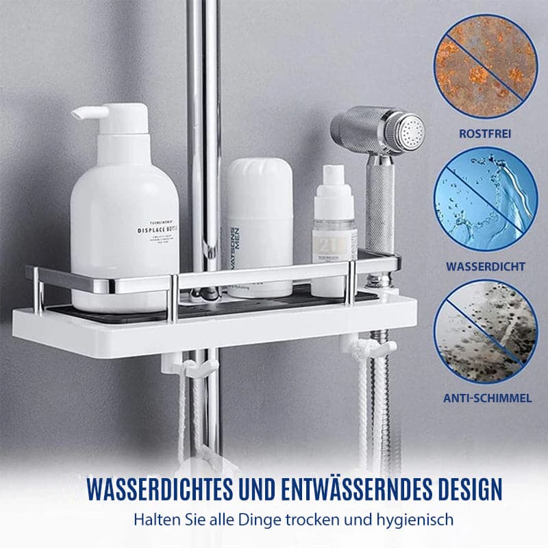 🌞Fris De Lente In Met 50% Korting!🌟Douchestang Rekje - Zonder Boren - Verstelbare Badkamer Organiser - Roestvrij & Ruimtebesparend - Universele Pasvorm