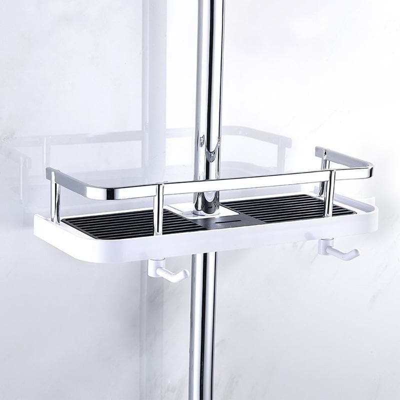 🌞Fris De Lente In Met 50% Korting!🌟Douchestang Rekje - Zonder Boren - Verstelbare Badkamer Organiser - Roestvrij & Ruimtebesparend - Universele Pasvorm