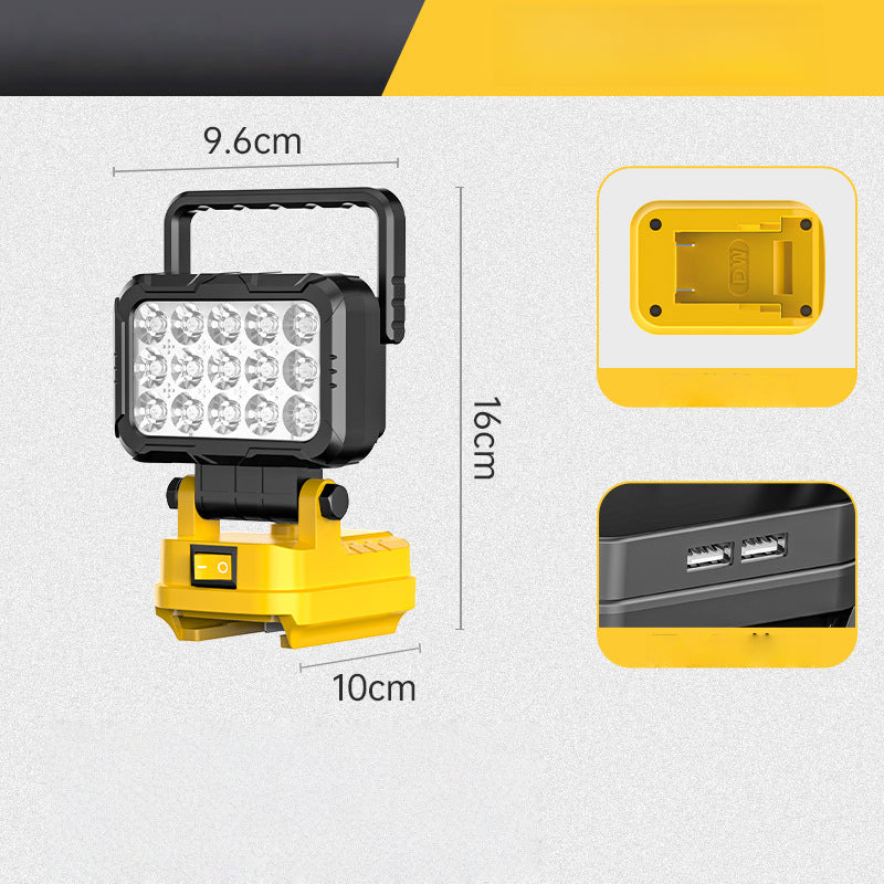 ⏳BEPERKTE TIJD: 50% KORTING!💡 Multifunctionele LED Werklamp｜Draaibare Kop 180° + Dubbele USB-Laadpoort 🔋｜🌧️ Waterdicht & Vast, Compatibel met Meeste Accu's