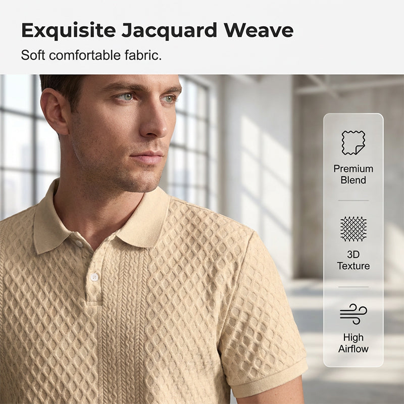 🎉 Zomeruitverkoop! Premium Jacquard Heren Shirt – Luxe, Ademend en Lichtgewicht 🌞