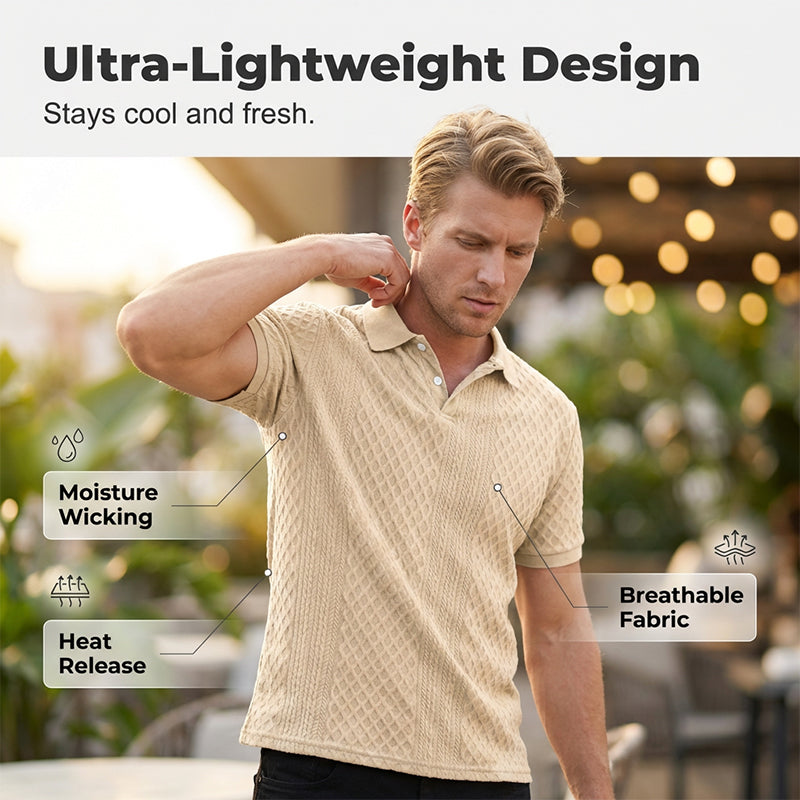 🎉 Zomeruitverkoop! Premium Jacquard Heren Shirt – Luxe, Ademend en Lichtgewicht 🌞