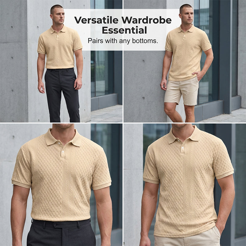 🎉 Zomeruitverkoop! Premium Jacquard Heren Shirt – Luxe, Ademend en Lichtgewicht 🌞