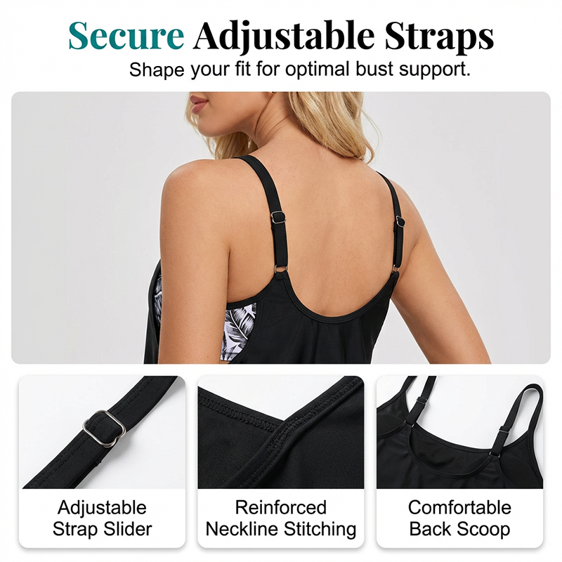 🎁2026 Nieuw binnen 50% KORTING💥🌴Tweedelige tankini voor dames met kort broekje – Zwemmen, surfen en relaxen in stijl👙