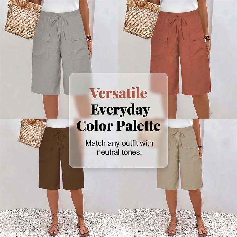 🎁2026 Nieuw binnen 50% KORTING💥Casual capri-short met trekkoord voor dames