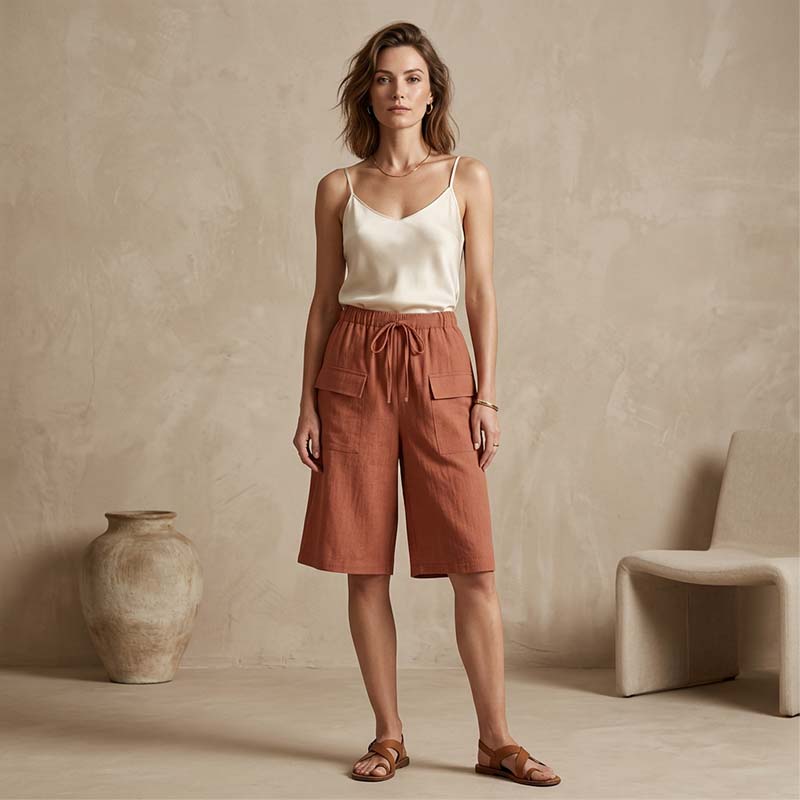 🎁2026 Nieuw binnen 50% KORTING💥Casual capri-short met trekkoord voor dames