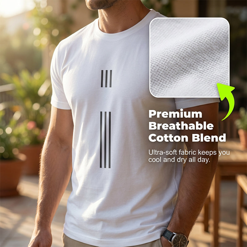 Heren T-shirt met grafische print en ronde hals