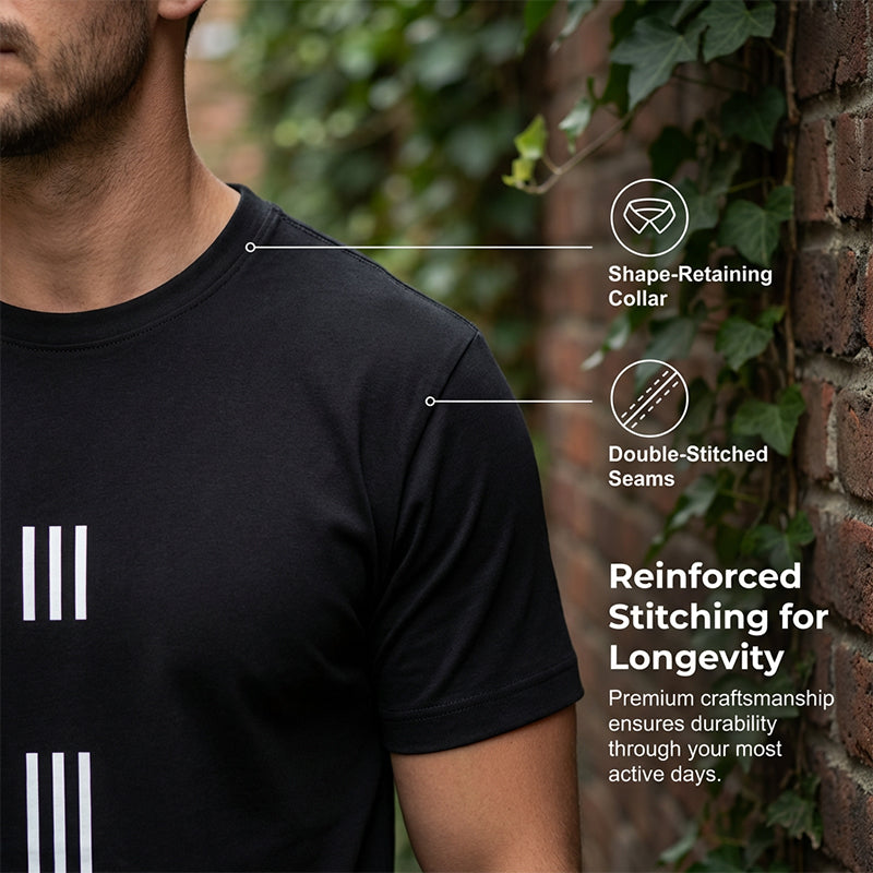 Heren T-shirt met grafische print en ronde hals