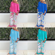 Tweedelig setje met damesbroek en off-shoulder top