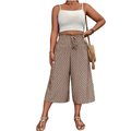 🔥🎁Nieuws: 50 % KORTING🔥Capribroek voor dames met elastische band, hoge taille en wijde pijpen