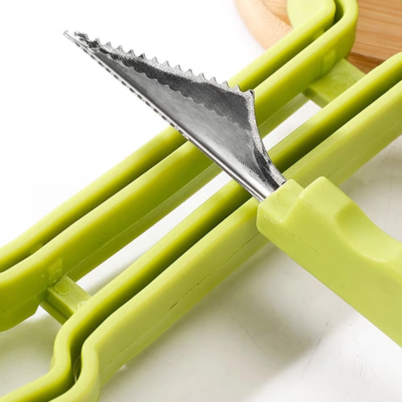 🍉✨ 3-in-1 Roestvrijstalen Meloenlepelset – Scheppen, Uithollen & Decoreren in Één