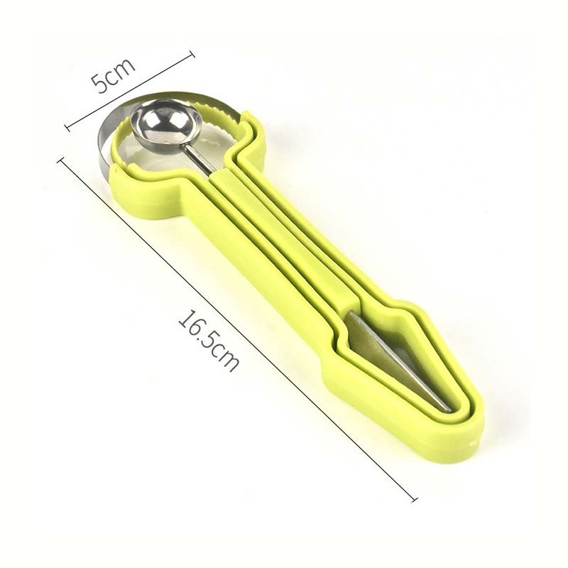 🍉✨ 3-in-1 Roestvrijstalen Meloenlepelset – Scheppen, Uithollen & Decoreren in Één