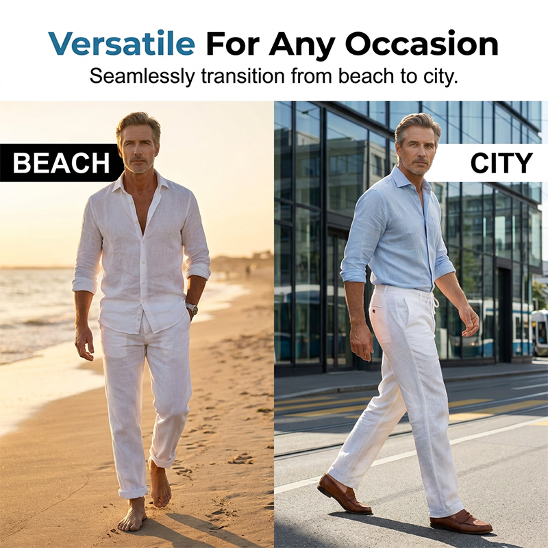 ⏰ TIJDELIJKE KORTING 👖 Heren Rechte Casual Broek Zachte Ademende Stof Maten S Tot 5XL