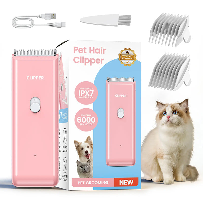 ✂️🐾🔇 Stille Draadloze Huisdiertrimmer – Keramisch Mes, IPX7, 90 Min. Gebruiksduur 🔋💧✨