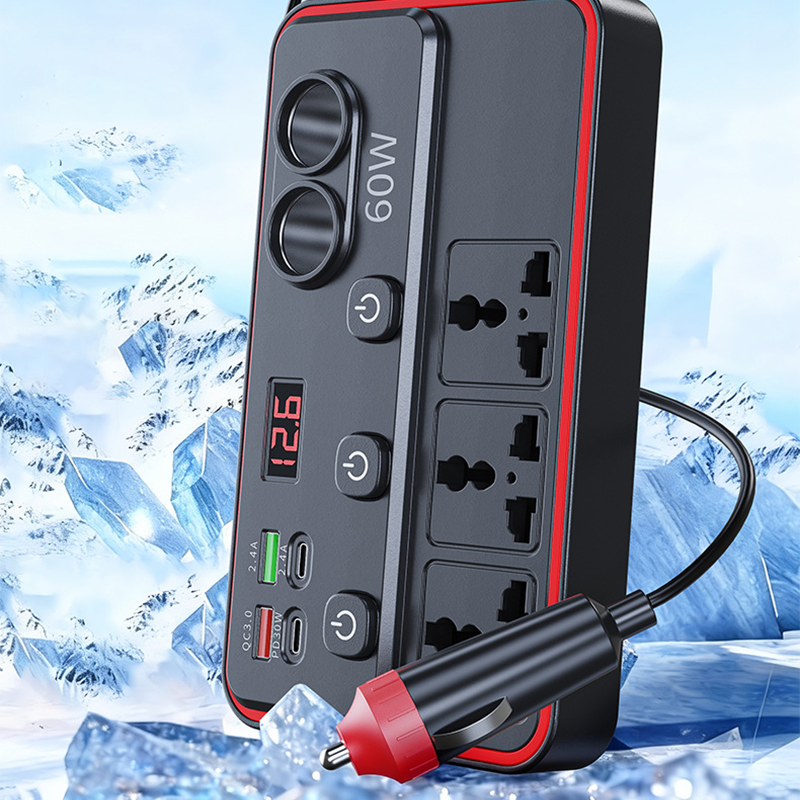 Multifunctionele Autolader Met Stopcontacten En USB