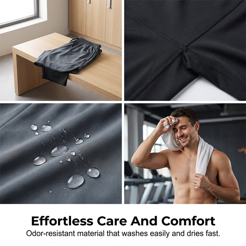 🏃‍♂️ NU 50% KORTING!💨 2-in-1 hardlooplegging met korte broek voor heren – Compressie & sneldrogend – Sportbroek met telefoonzakje 📱