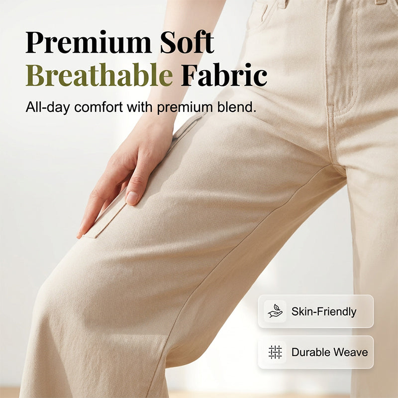 🎁2026 Nieuw binnen 50% KORTING💥Cargo-broek met hoge taille en wijde pijpen voor dames