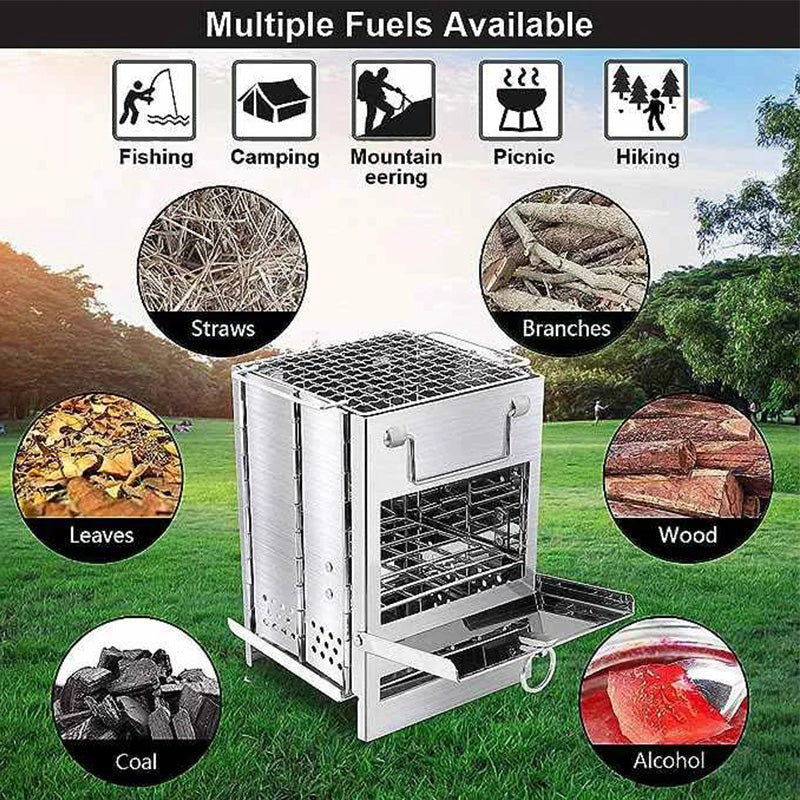 ⏳🔥TIJDELIJK 50% KORTING! 🔥 Opvouwbare BBQ-grill voor kamperen – Grill overal en altijd 🍖✨