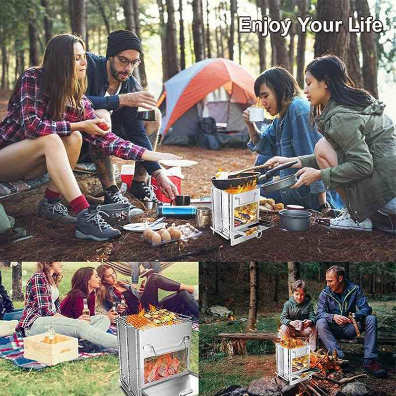 ⏳🔥TIJDELIJK 50% KORTING! 🔥 Opvouwbare BBQ-grill voor kamperen – Grill overal en altijd 🍖✨