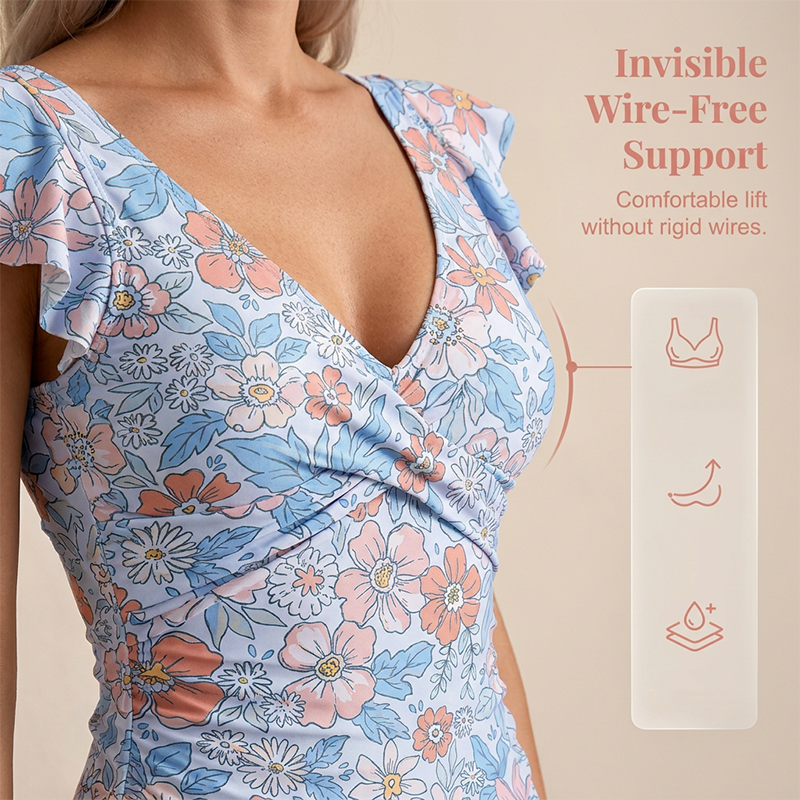 🏖️ Zomerse uitverkoop: 50% KORTING🌊👙 Elegante zwemjurk met V-hals en buikcorrigerend effect voor dames