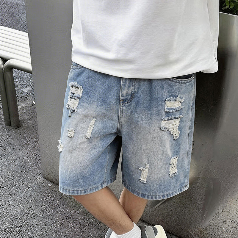 🔥BEPERKTE VOORRAAD KORTING 40K+ VERKOCHT👖 Heren Losse Scheur Korte Broek, Ruime Zakken M-4XL