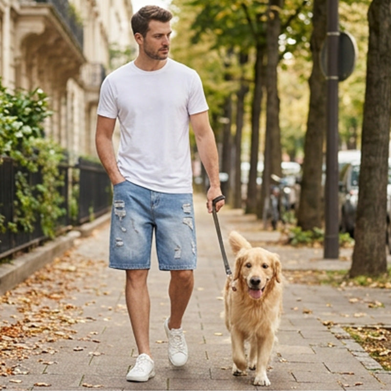 🔥BEPERKTE VOORRAAD KORTING 40K+ VERKOCHT👖 Heren Losse Scheur Korte Broek, Ruime Zakken M-4XL