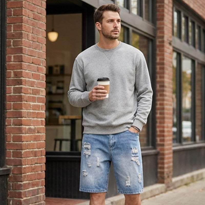 🔥BEPERKTE VOORRAAD KORTING 40K+ VERKOCHT👖 Heren Losse Scheur Korte Broek, Ruime Zakken M-4XL