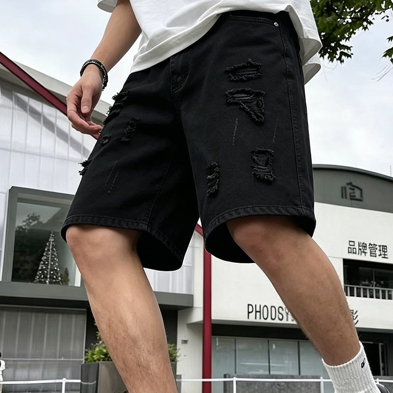 🔥BEPERKTE VOORRAAD KORTING 40K+ VERKOCHT👖 Heren Losse Scheur Korte Broek, Ruime Zakken M-4XL
