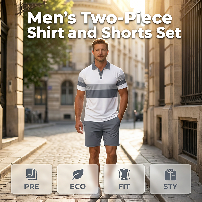 ⏰TIJDELIJKE AANBIEDING✨ Korte mouw poloshirt set combinatie tot boven de knie broek sportief veelzijdig