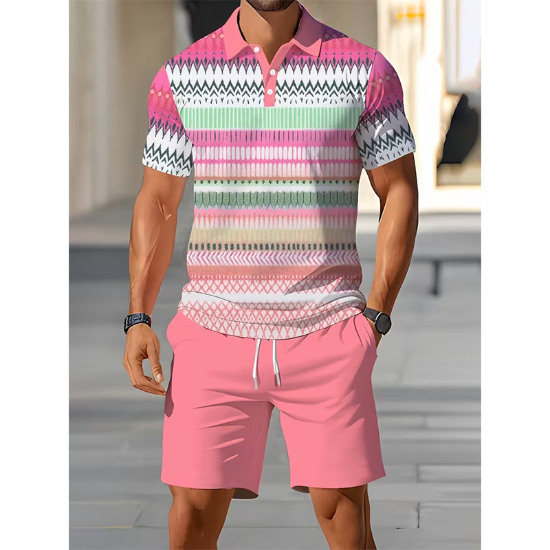 ⏰TIJDELIJKE AANBIEDING✨ Korte mouw poloshirt set combinatie tot boven de knie broek sportief veelzijdig