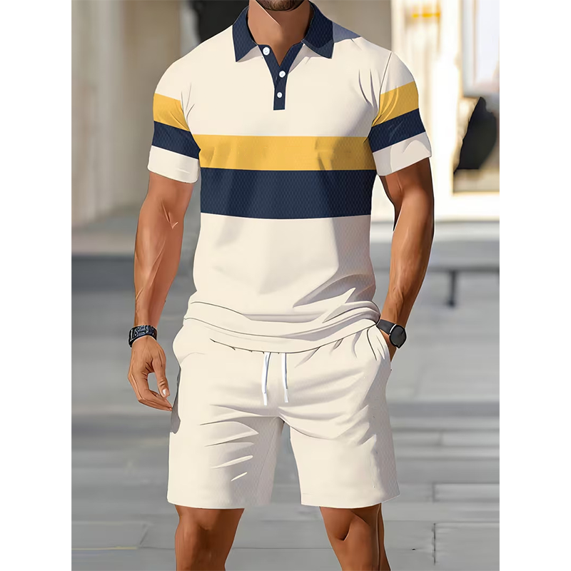 ⏰TIJDELIJKE AANBIEDING✨ Korte mouw poloshirt set combinatie tot boven de knie broek sportief veelzijdig