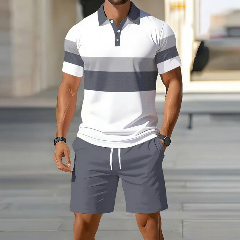 ⏰TIJDELIJKE AANBIEDING✨ Korte mouw poloshirt set combinatie tot boven de knie broek sportief veelzijdig