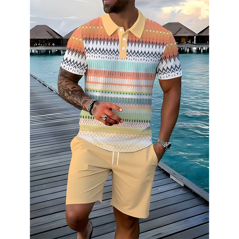 ⏰TIJDELIJKE AANBIEDING✨ Korte mouw poloshirt set combinatie tot boven de knie broek sportief veelzijdig