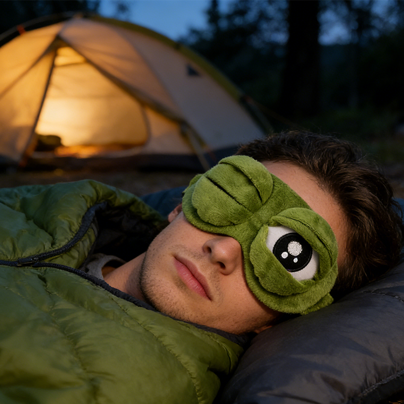 Zacht en grappig 3D-kikker slaapmasker