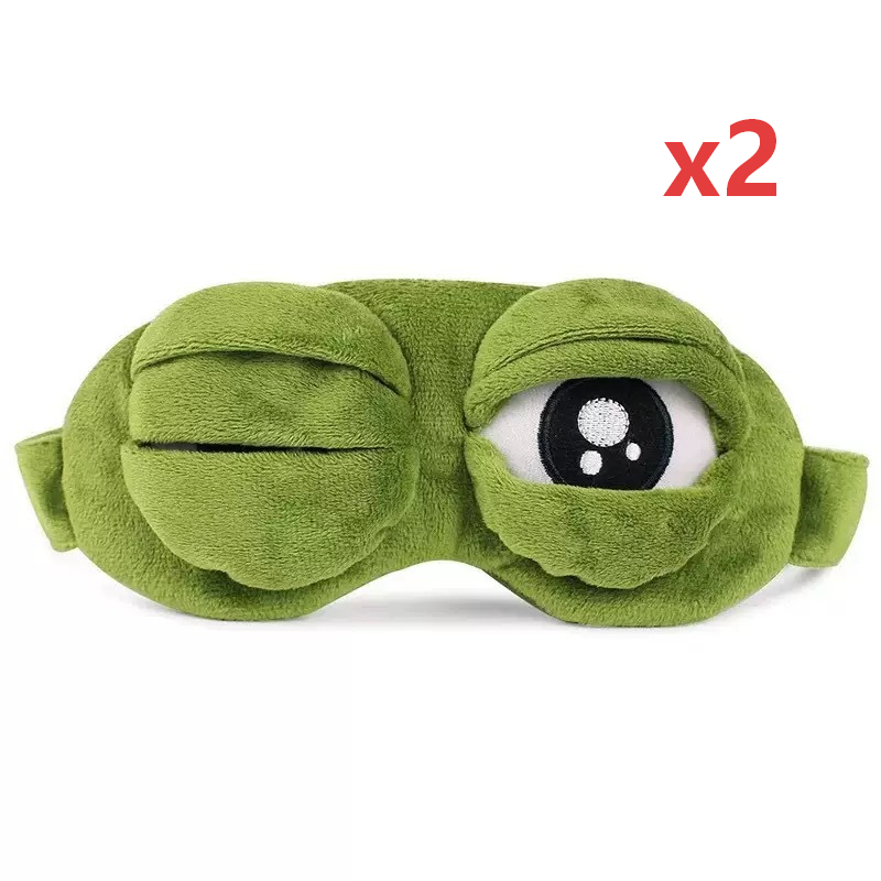 Zacht en grappig 3D-kikker slaapmasker