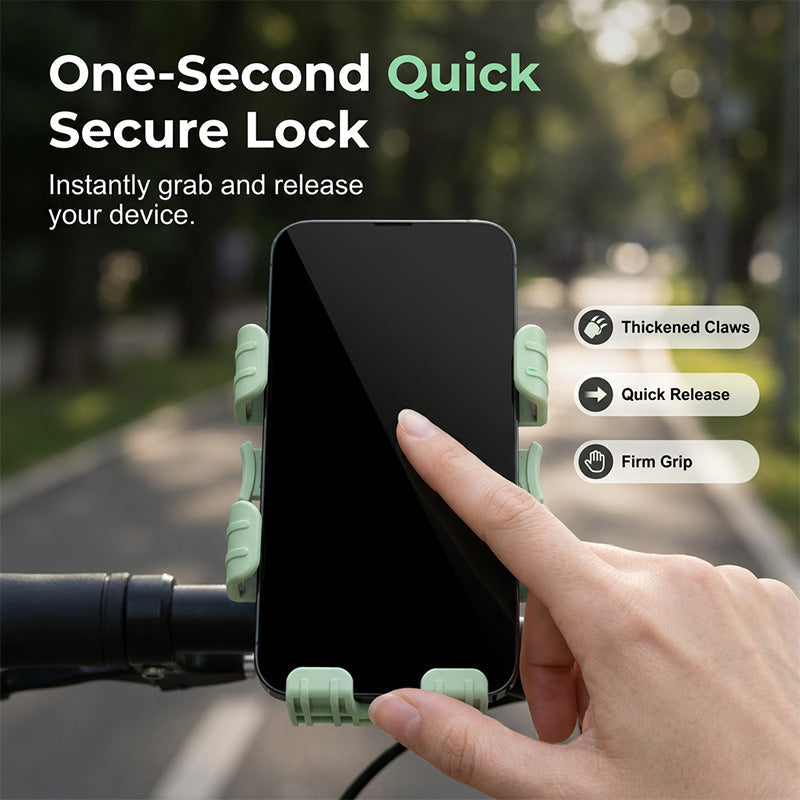 🎉Tijdelijke Korting! 🚴📱Schokdempende Telefoonhouder voor Fiets | ABS Kunststof | Stuur- of Spiegelbevestiging | Veilige Grip🛡️