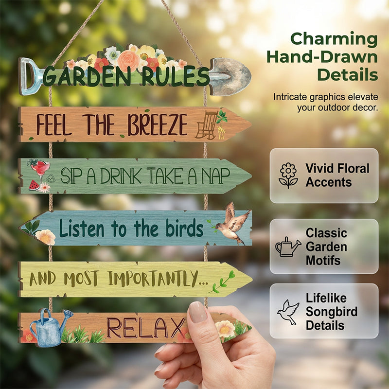 🌿 50% KORTING – Rustieke Houten Tuin Wanddecoratie – Warme Sfeer voor Huis & Tuin ✨
